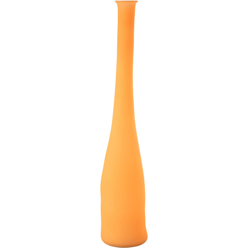 Grand Vase moderne slim Bouteille Hauteur 100 cm en Verre Orange Fluo - 1