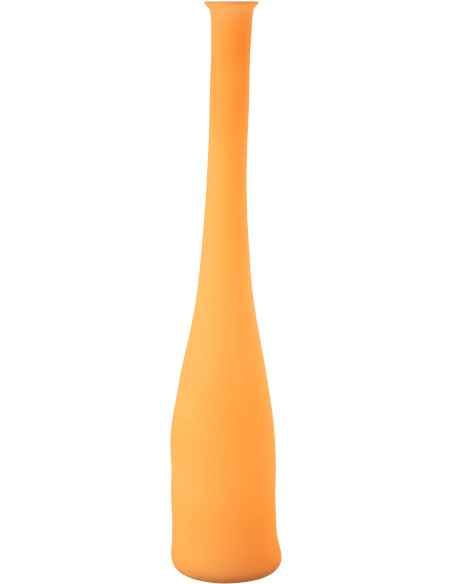 Grand Vase moderne slim Bouteille Hauteur 100 cm en Verre Orange Fluo - 1
