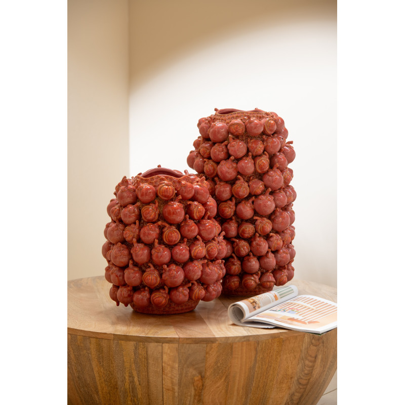 Grand Vase moderne slim Bouteille Hauteur 100 cm en Verre Orange Fluo - 2