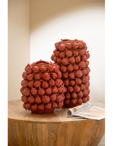 Grand Vase moderne slim Bouteille Hauteur 100 cm en Verre Orange Fluo - 2