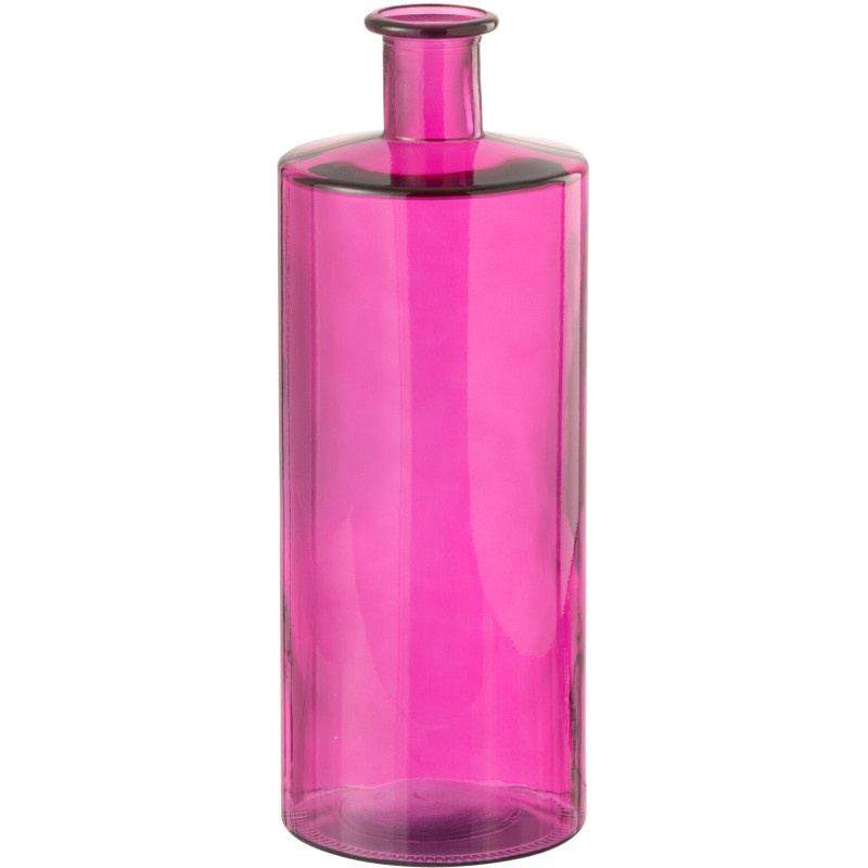 Vase moderne Bouteille Hauteur 15 cm en Verre Rose Neka - 1
