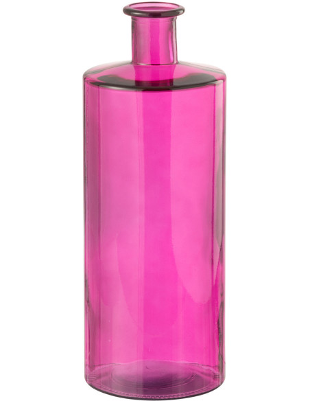 Vase moderne Bouteille Hauteur 15 cm en Verre Rose Neka - 1