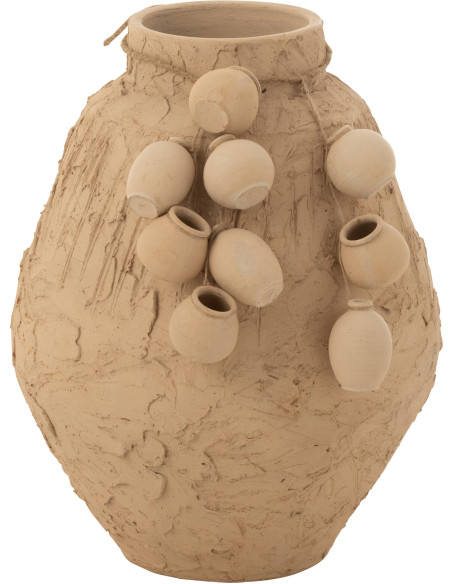 Grand Vase déco Jarre Hauteur 45 cm en Papier mâché Beige Clay - 1