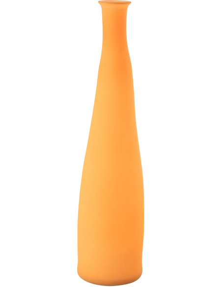 Grand Vase moderne slim Bouteille Hauteur 80 cm en Verre Orange Fluo - 1