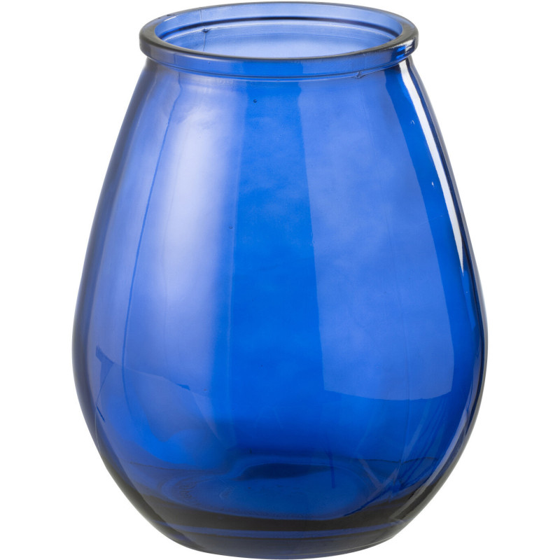 Vase moderne oeuf Ovale Hauteur 23 cm en Verre Bleu Zyku - 1
