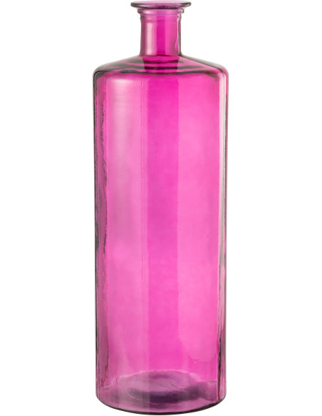 Grand Vase moderne Bouteille Hauteur 75 cm en Verre Rose Neka - 1