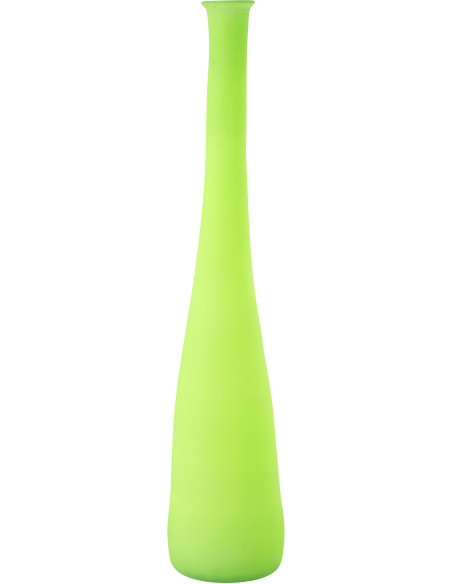 Grand Vase moderne slim Bouteille Hauteur 100 cm en Verre Vert Fluo - 1