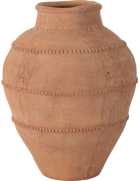 Grand Vase vintage Rond Hauteur 38 cm en Terre cuite Terracotta Kaia - 1