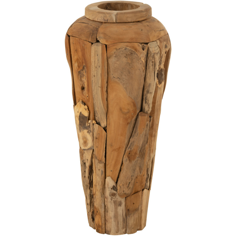 Grand Vase original Hauteur 92 cm en Bois de teck Naturel Kemy - 1