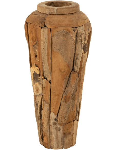 Grand Vase original Hauteur 92 cm en Bois de teck Naturel Kemy - 1