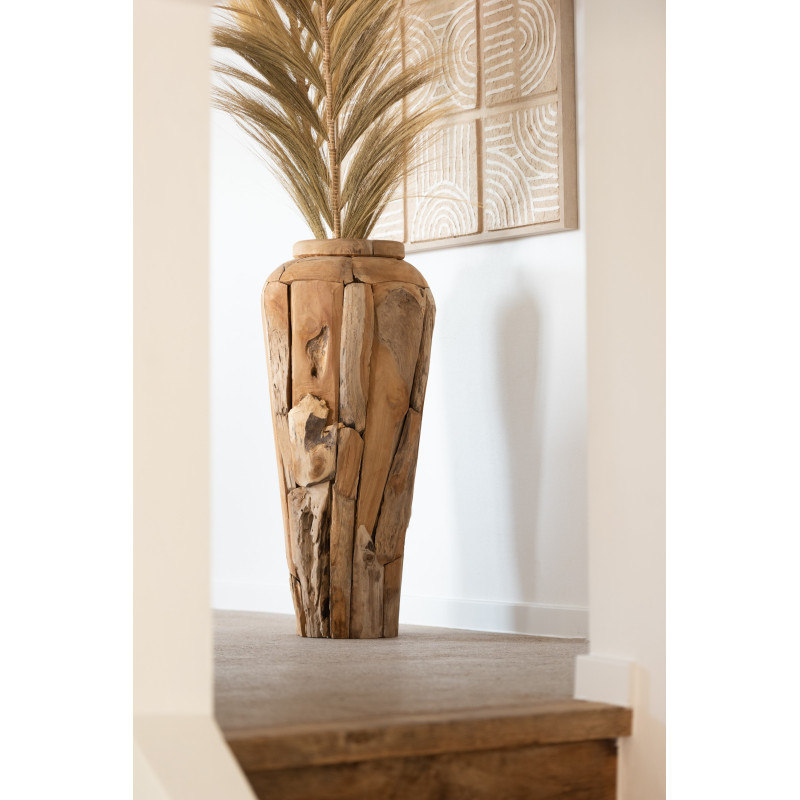 Grand Vase original Hauteur 92 cm en Bois de teck Naturel Kemy - 2