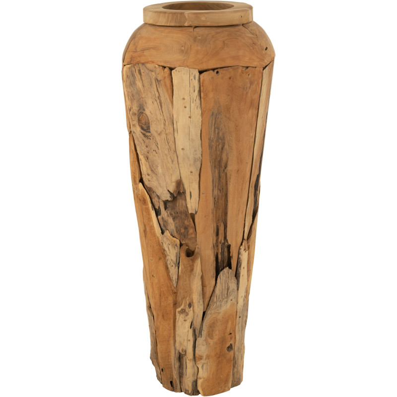 Grand Vase original Hauteur 113 cm en Bois de teck Naturel Kemy - 1