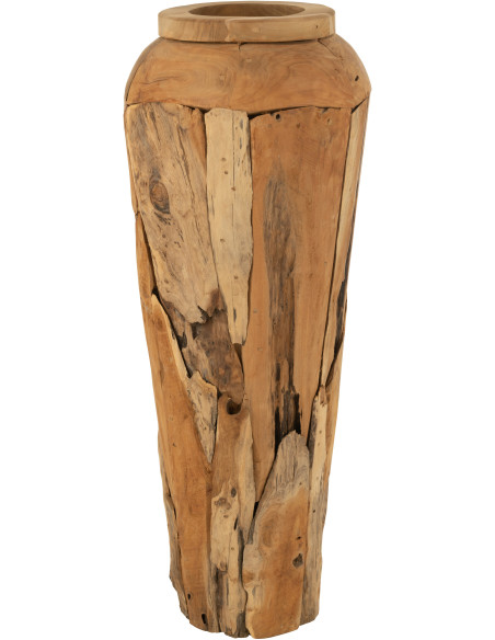 Grand Vase original Hauteur 113 cm en Bois de teck Naturel Kemy - 1