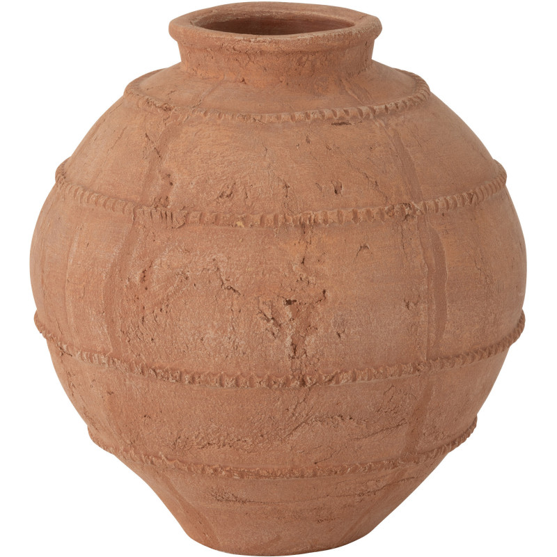 Grand Vase vintage Rond Hauteur 28 cm en Terre cuite Terracotta Kaia - 1