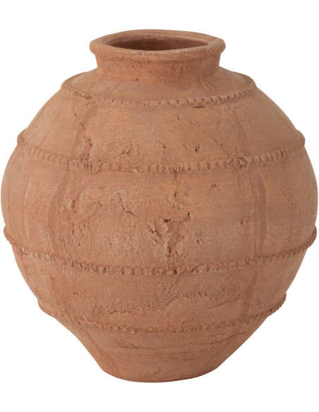 Grand Vase vintage Rond Hauteur 28 cm en Terre cuite Terracotta Kaia - 1