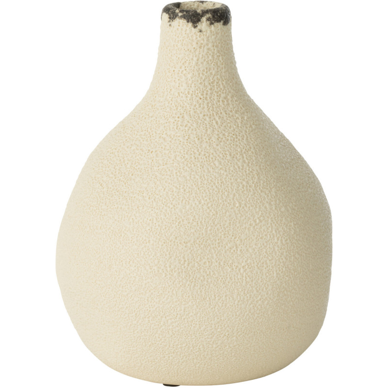 Vase organique Poire Hauteur 20 cm en Grès Blanc Noir Bay - 1