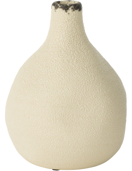 Vase organique Poire Hauteur 20 cm en Grès Blanc Noir Bay - 1