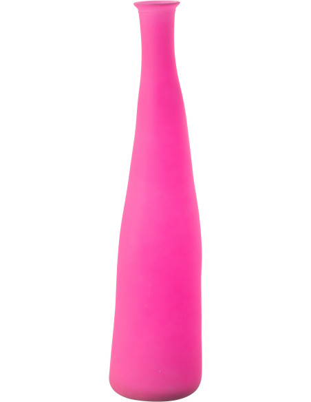 Grand Vase moderne slim Bouteille Hauteur 80 cm en Verre Rose Fluo - 1