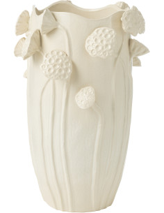 Grand Vase original Lotus Rond Hauteur 51 cm en Argile Beige Botanica - 1