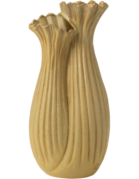 Grand Vase moderne Duo Hauteur 53 cm en Argile Beige Botanica - 1