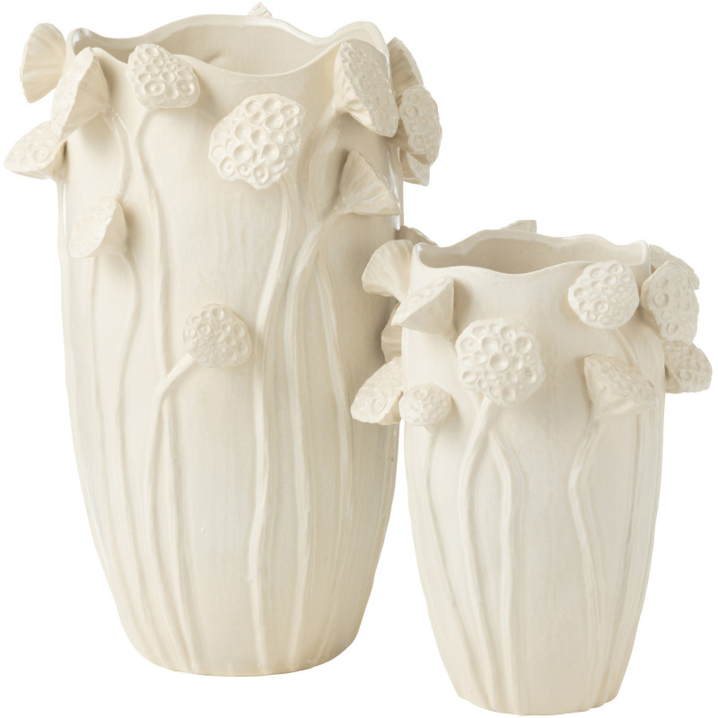 Grand Vase moderne Duo Hauteur 53 cm en Argile Beige Botanica - 3