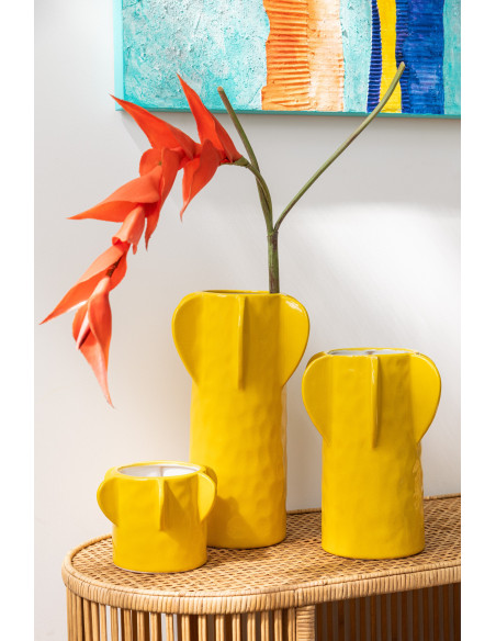 Grand Vase original Figues Rond Hauteur 36 cm en Argile Terracotta Botanica - 2