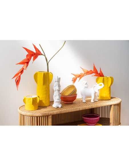 Grand Vase original Figues Rond Hauteur 36 cm en Argile Terracotta Botanica - 3