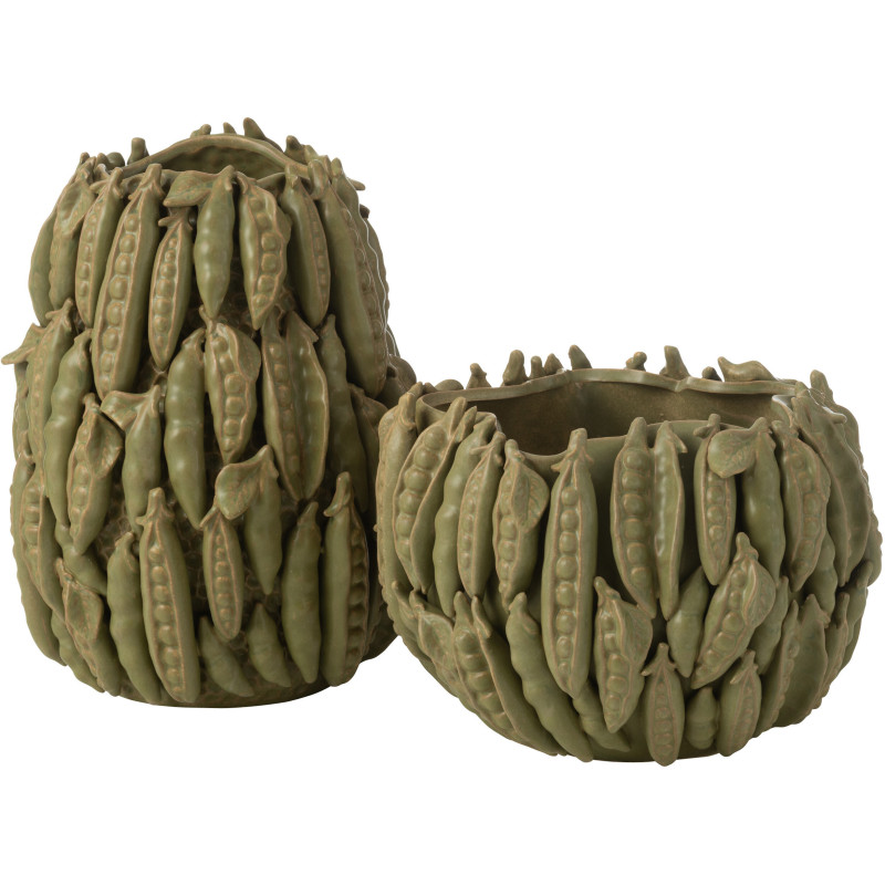 Grand Vase original Lotus Rond Hauteur 35 cm en Argile Beige Botanica - 3