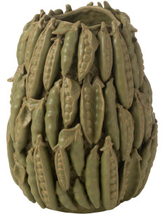 Grand Vase original Petits pois Rond Hauteur 38 cm en Argile Vert Botanica - 1