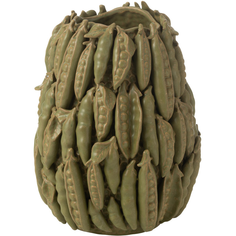 Grand Vase original Petits pois Rond Hauteur 38 cm en Argile Vert Botanica - 1