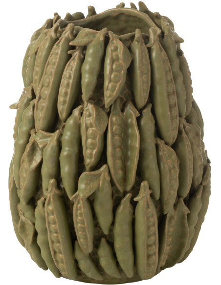 Grand Vase original Petits pois Rond Hauteur 38 cm en Argile Vert Botanica - 1