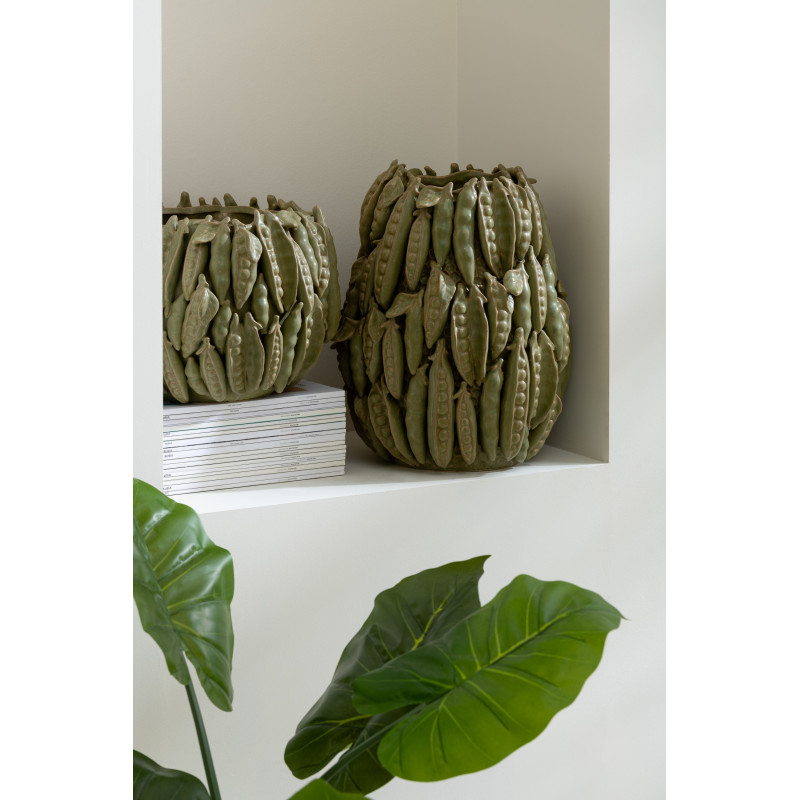 Grand Vase original Petits pois Rond Hauteur 38 cm en Argile Vert Botanica - 2