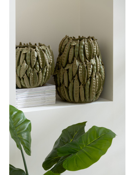 Grand Vase original Petits pois Rond Hauteur 38 cm en Argile Vert Botanica - 2