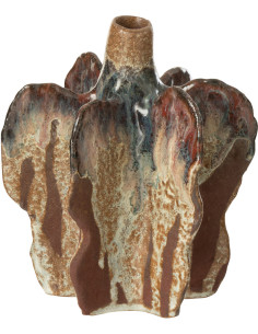 Petit Vase ethnique Organique Hauteur 15 cm en Céramique Terracotta Marron Naga - 1
