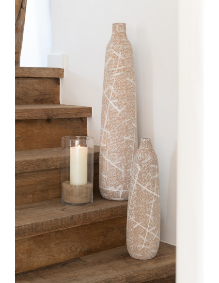 Petit Vase ethnique Organique Hauteur 15 cm en Céramique Terracotta Marron Naga - 2