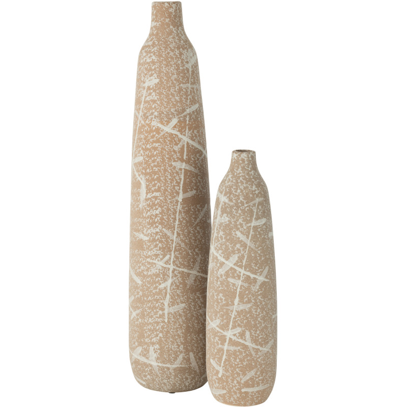 Petit Vase ethnique Organique Hauteur 15 cm en Céramique Terracotta Marron Naga - 3