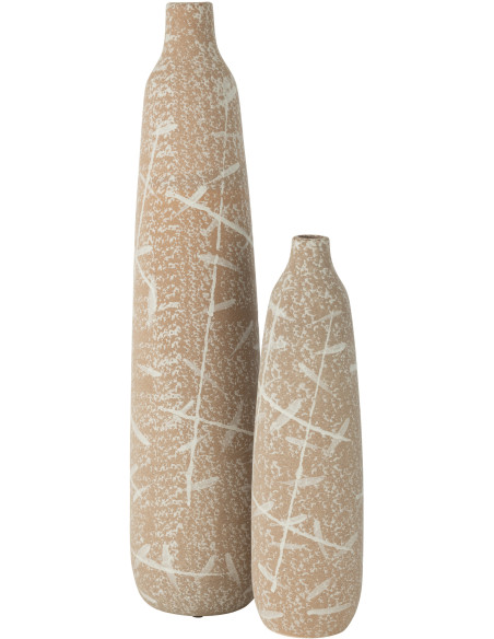 Petit Vase ethnique Organique Hauteur 15 cm en Céramique Terracotta Marron Naga - 3