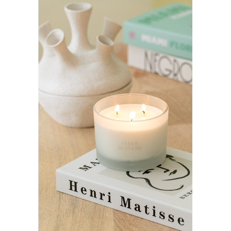 Grand Vase moderne Fin Hauteur 69 cm en Grès Beige Blanc Dune - 4