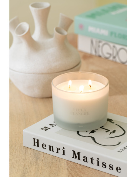 Grand Vase moderne Fin Hauteur 69 cm en Grès Beige Blanc Dune - 4