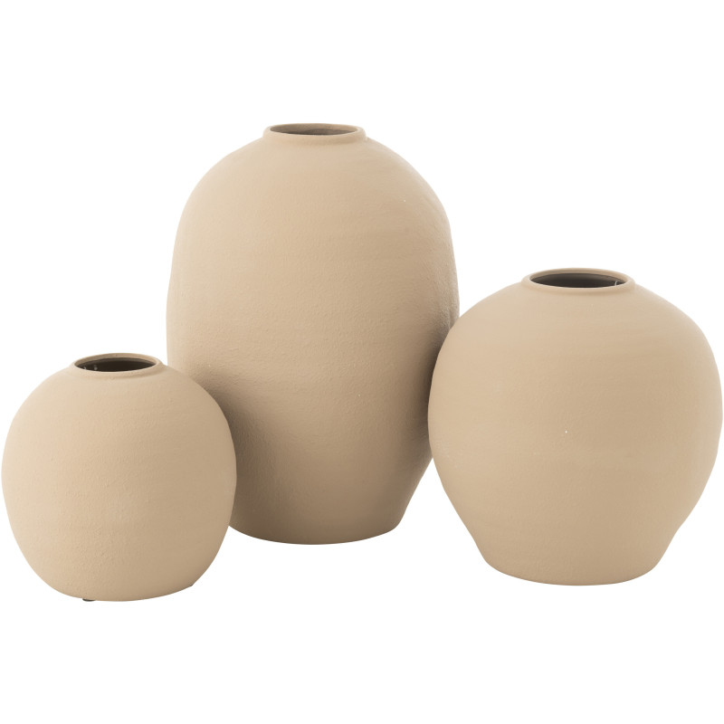 Vase moderne bicolore Boule 21 cm en Argile Vert olive Blanc Olea - 2