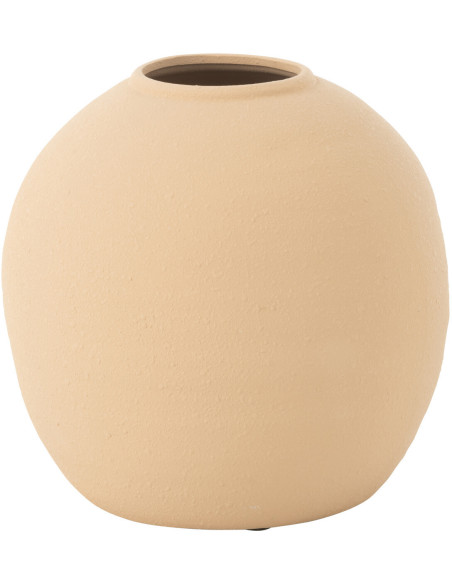 Vase moderne Rond Hauteur 28 cm en Argile Beige Cassia - 1