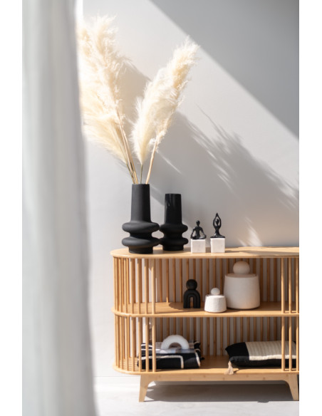 Vase moderne Rond Hauteur 28 cm en Argile Beige Cassia - 2