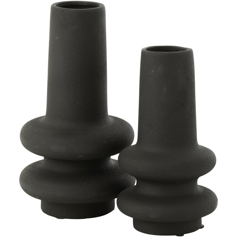 Vase moderne Rond Hauteur 28 cm en Argile Beige Cassia - 3