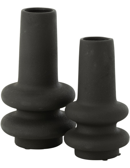 Vase moderne Rond Hauteur 28 cm en Argile Beige Cassia - 3