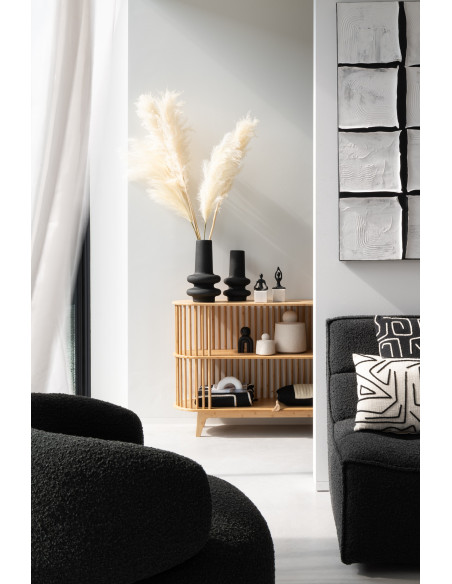 Vase moderne Rond Hauteur 28 cm en Argile Beige Cassia - 4