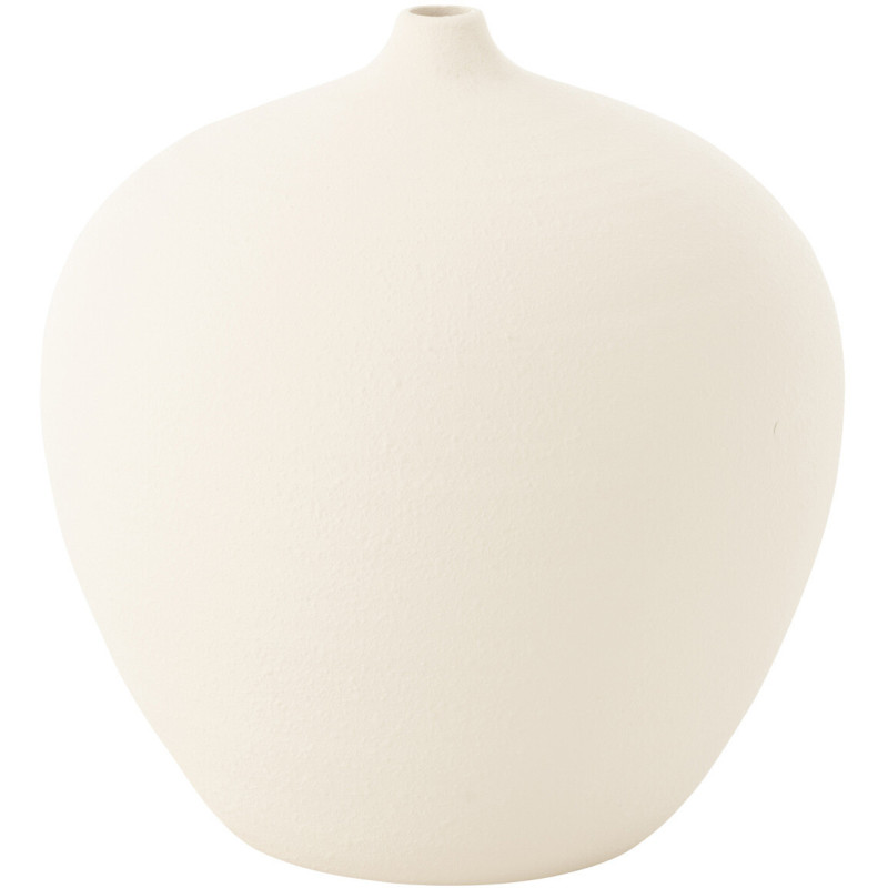 Grand Vase moderne Rond Hauteur 35 cm en Argile Blanc Cassia - 1
