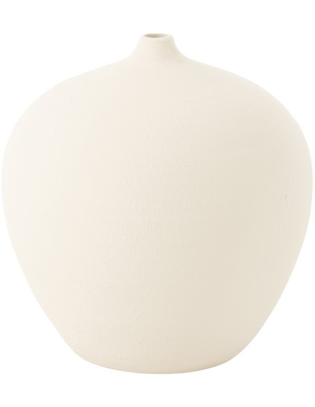 Grand Vase moderne Rond Hauteur 35 cm en Argile Blanc Cassia - 1