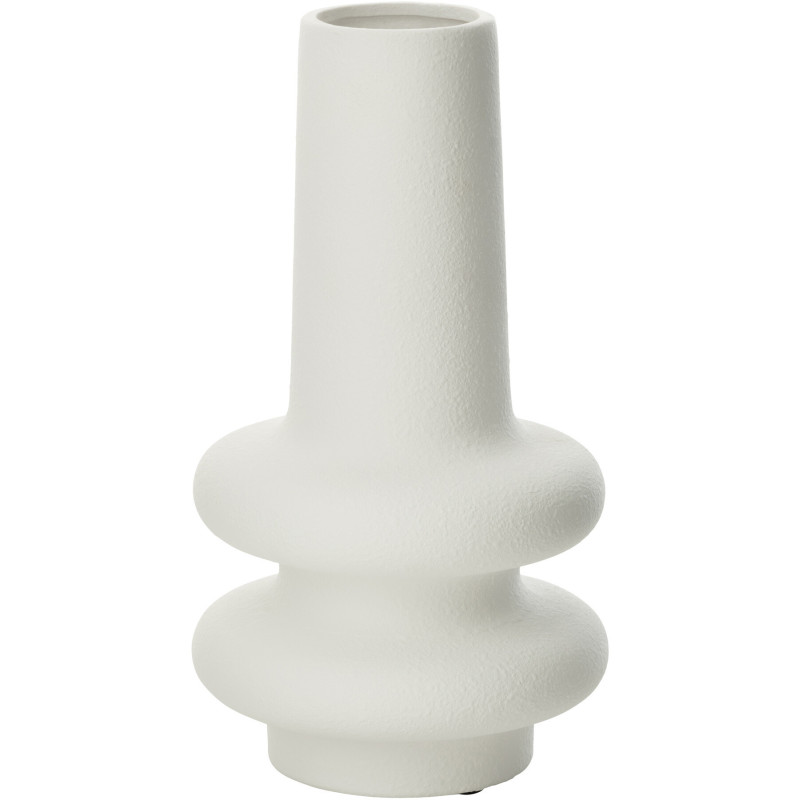 Grand Vase moderne Rond Hauteur 39 cm en Argile Blanc Lyra - 1