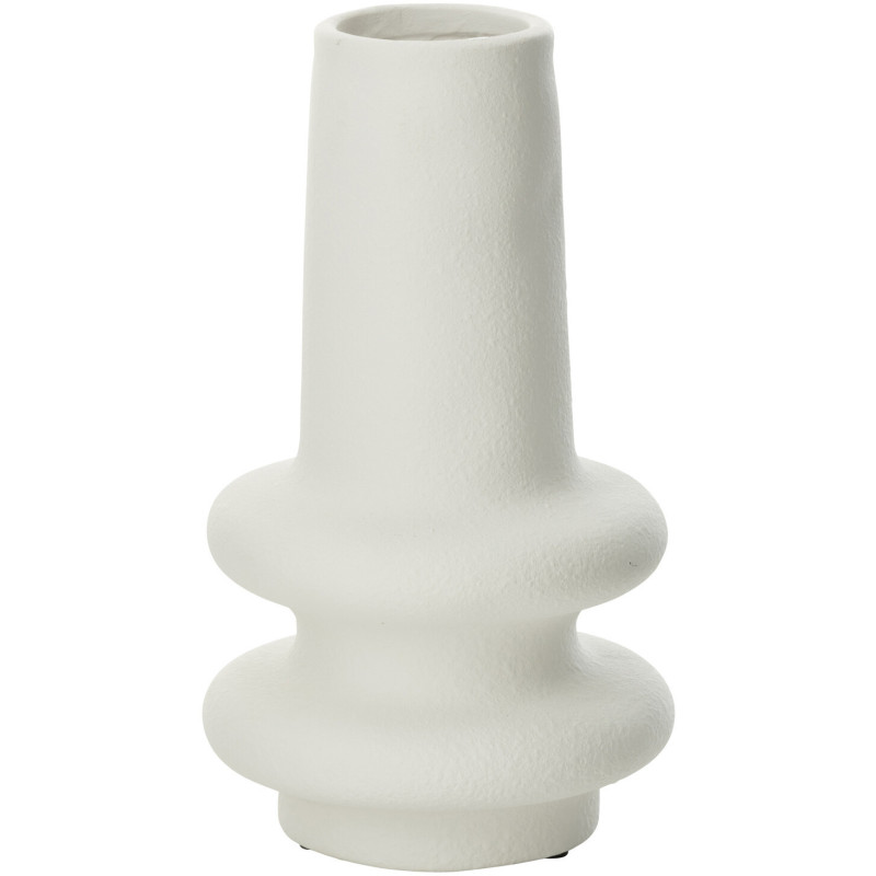 Grand Vase moderne Rond Hauteur 32 cm en Argile Blanc Lyra - 1