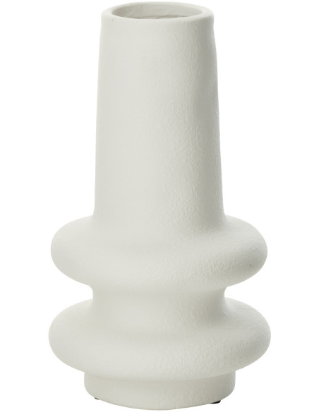 Grand Vase moderne Rond Hauteur 32 cm en Argile Blanc Lyra - 1